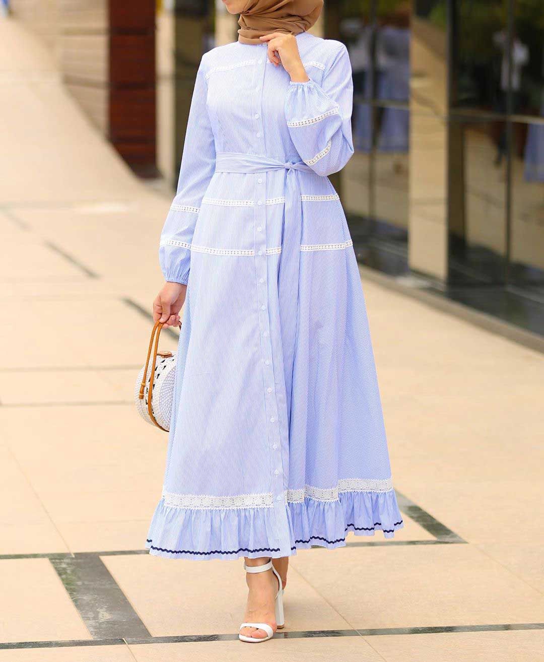 فستان كاجوال باللون الازرق