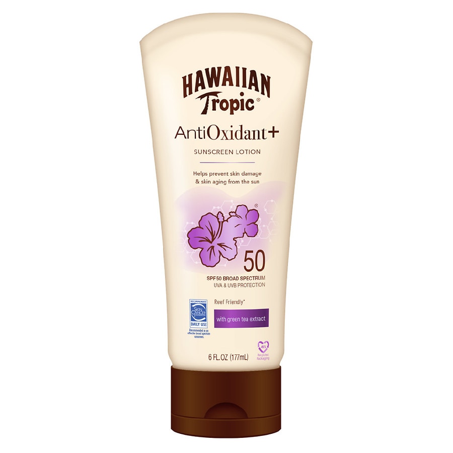 صن بلوك Hawaiian Tropic AntiOxidant+ Sunscreen Lotion SPF 50